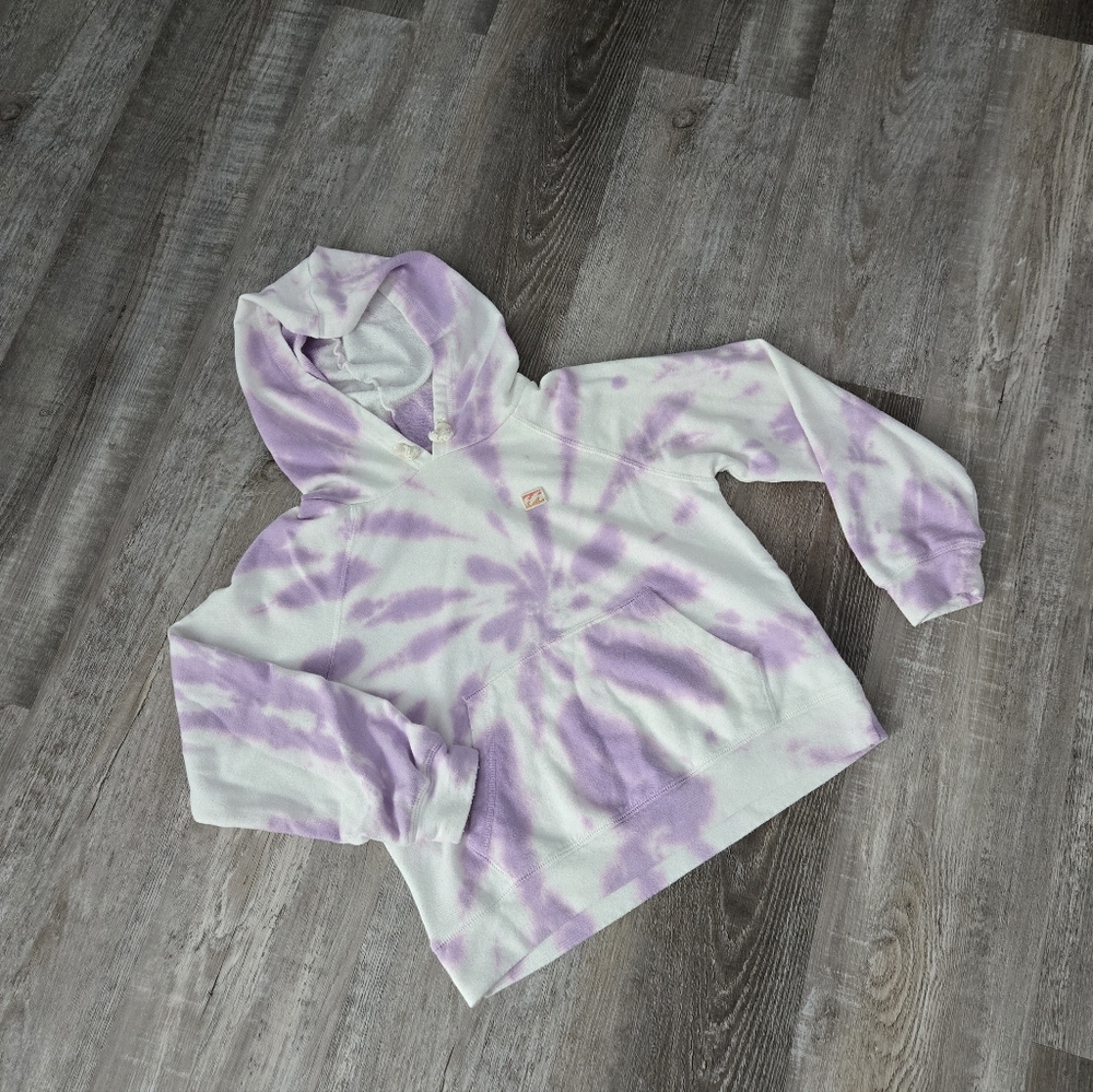 Billabong Girls Medium Purple Tie-Dye Hoodie